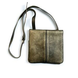 Patricia Nash Burnished Gold Tone Pyrite Leather Crossbody